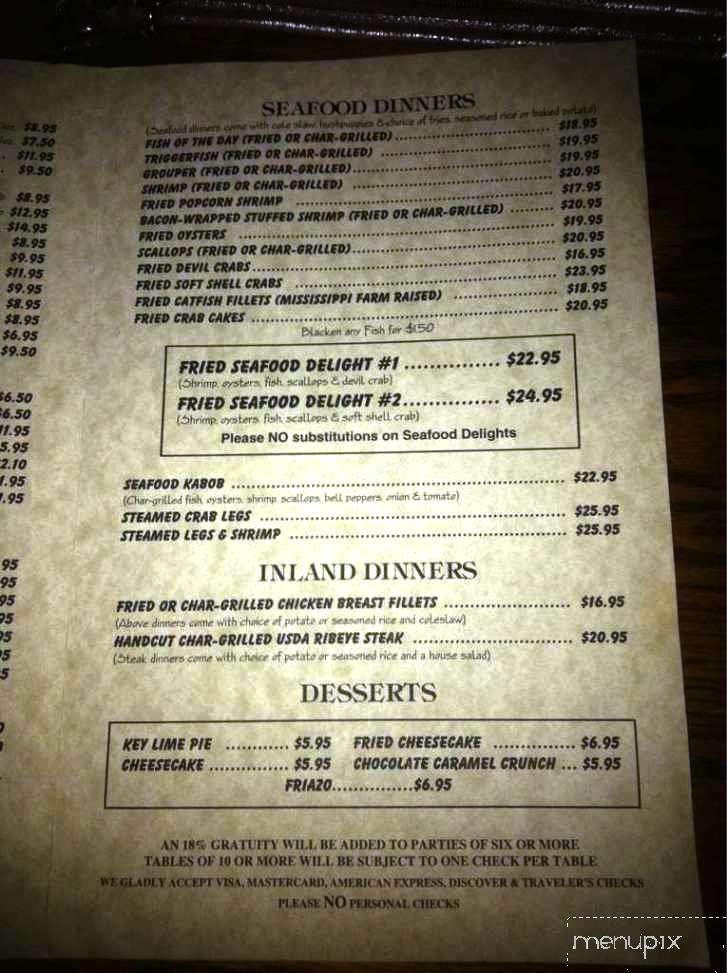 High Tide Restaurant & Oyster - Fort Walton Beach, FL menu_pic