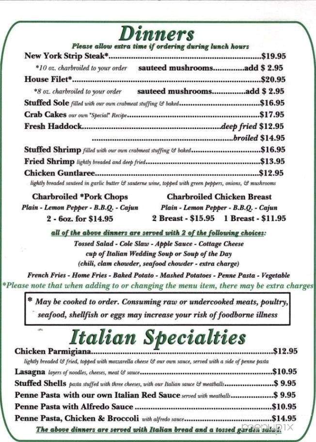 Hedges' Fine Food & Spirits - Clearfield, PA menu_pic