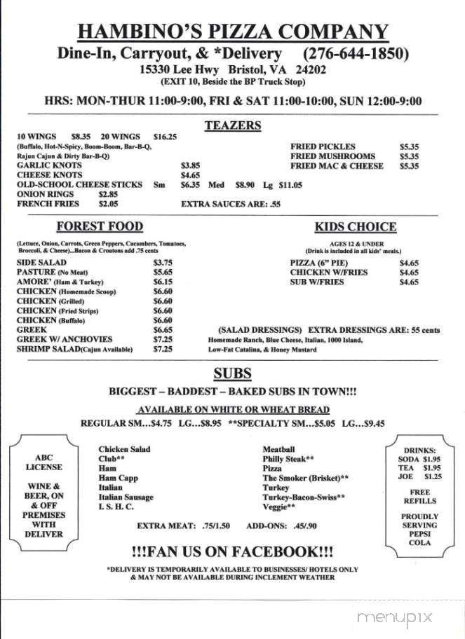 Hambino's - Bristol, TN menu_pic