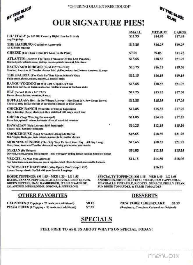 Hambino's - Bristol, TN menu_pic