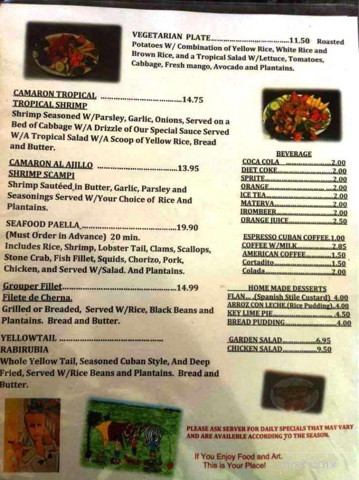 HAVANA 1 Cuban Restaurant - Key West, FL menu_pic