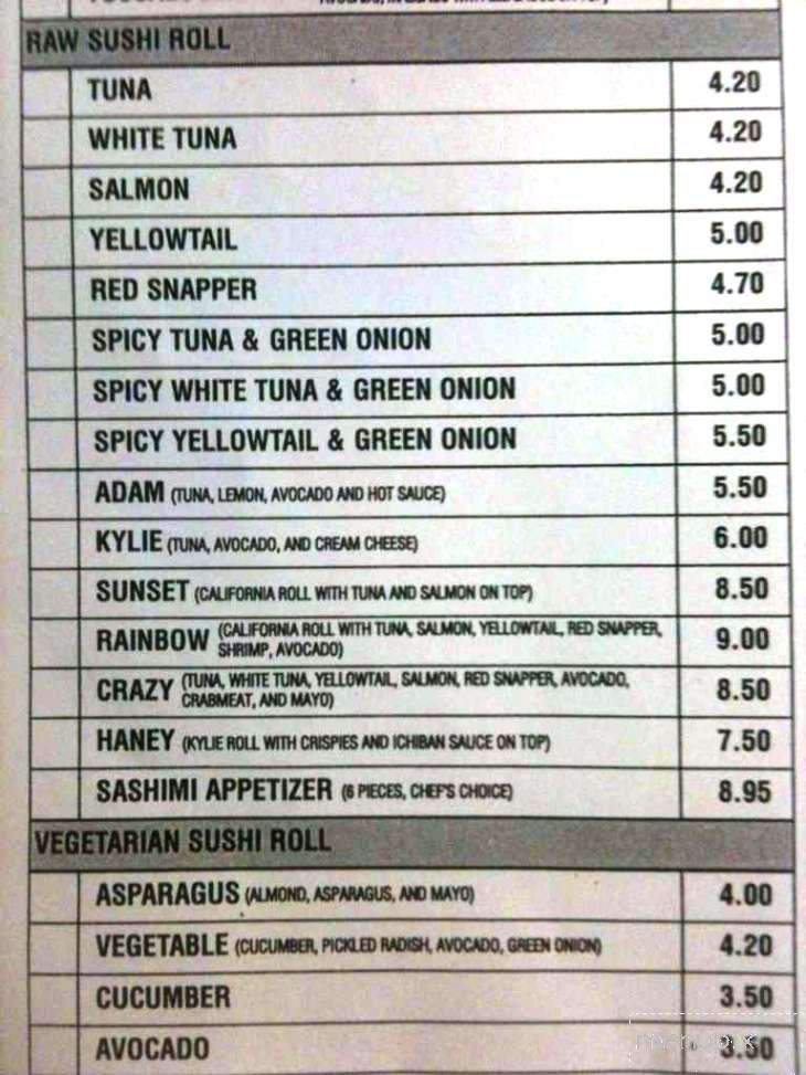 Ichiban Japanese Grill & Sushi - Tuscaloosa, AL menu_pic