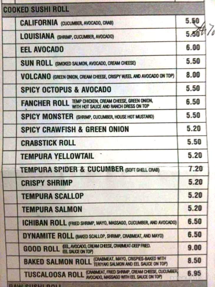 Ichiban Japanese Grill & Sushi - Tuscaloosa, AL menu_pic