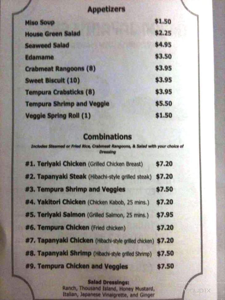 Ichiban Japanese Grill & Sushi - Tuscaloosa, AL menu_pic