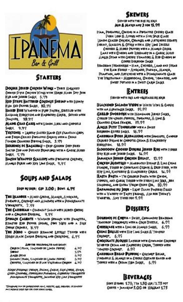 Ipanema Bar & Grill - Bangor, ME menu_pic
