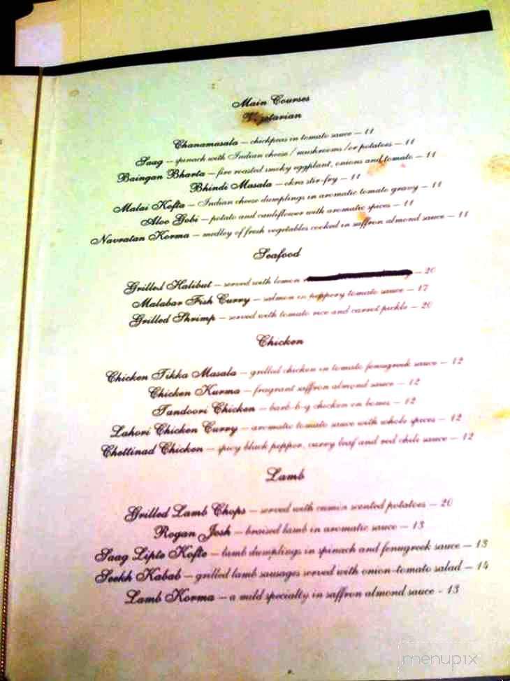 Indigo Indian Bistro - Shreveport, LA menu_pic