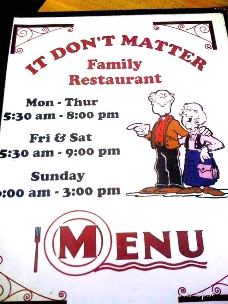 It Don't Matter - Highland Home, AL menu_pic