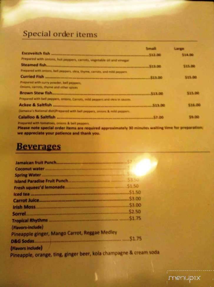 Island Paradise Jamaican Restaurant - Charlotte, NC menu_pic
