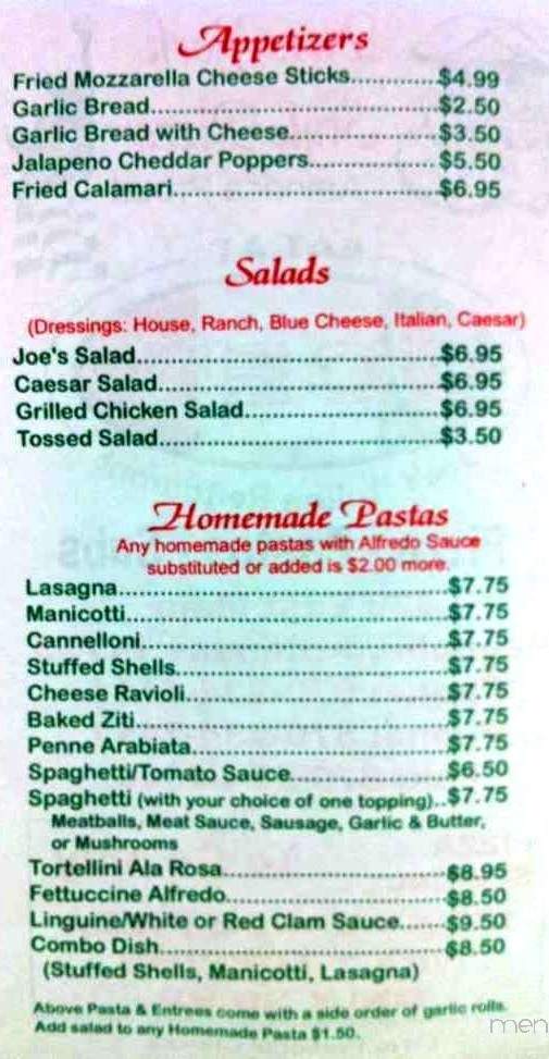 Joe's Pizza and Pasta - Magnolia, AR menu_pic