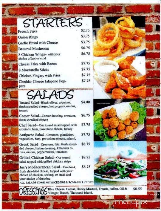 Joe's Pizza - Marshall, VA menu_pic