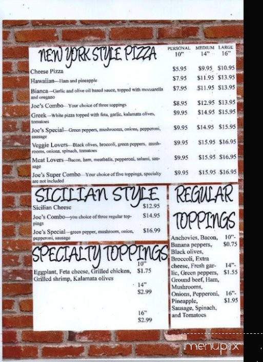 Joe's Pizza - Marshall, VA menu_pic