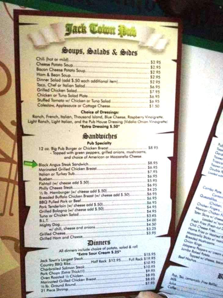 Jacktown Pub - Jacksontown, OH menu_pic