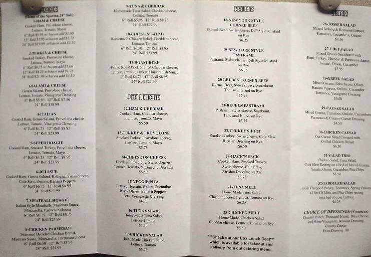 Joe's Deli - Salem, VA menu_pic