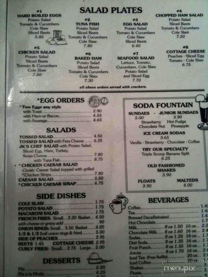 JK's Restaurant - Danbury, CT menu_pic
