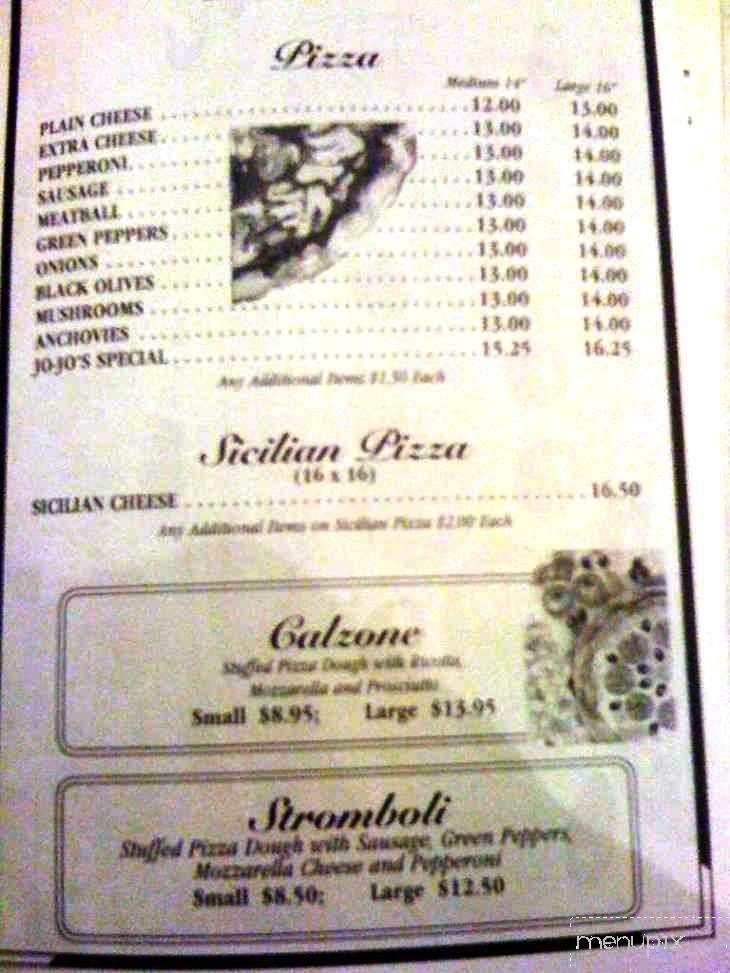 Jo Jo's Pizzeria & Restaurant - Ventnor City, NJ menu_pic