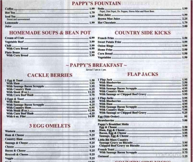 John's Family Restaurant - Rippon, WV menu_pic