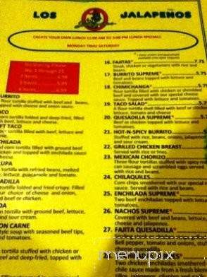Jalapenos Mexican Restaurant - Montgomery, AL menu_pic