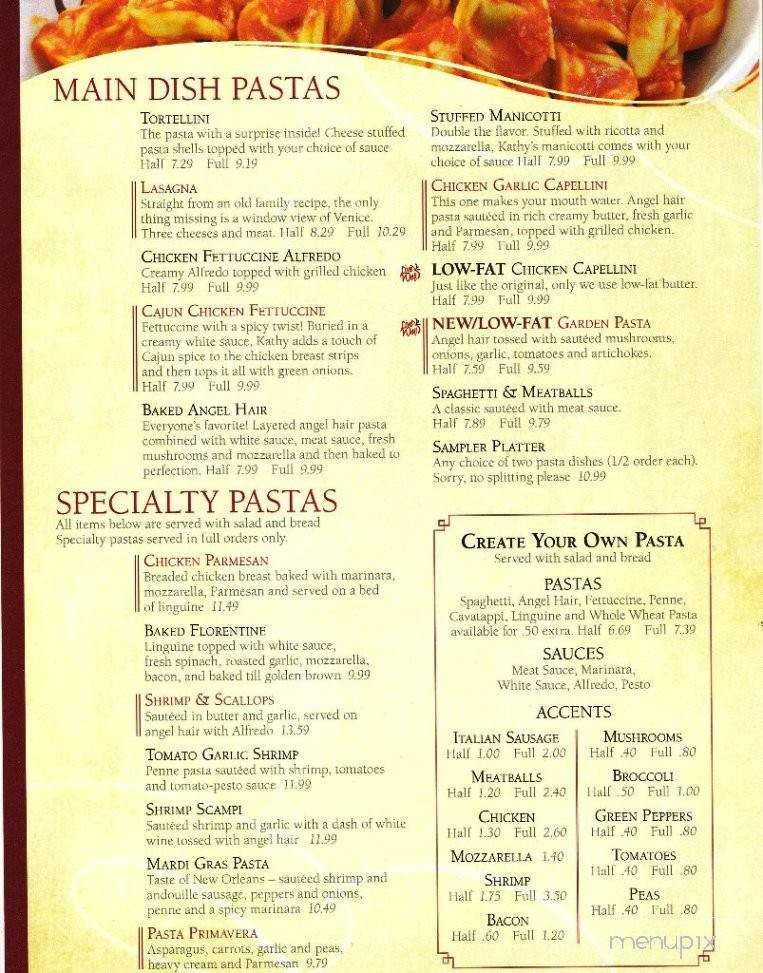 Kathy's Pasta - Bolivar, MO menu_pic