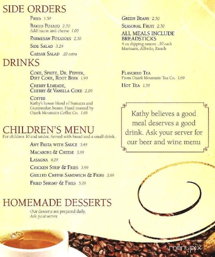 Kathy's Pasta - Bolivar, MO menu_pic