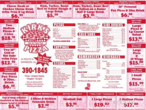 Kirk's Pizzeria - Marmora, NJ menu_pic