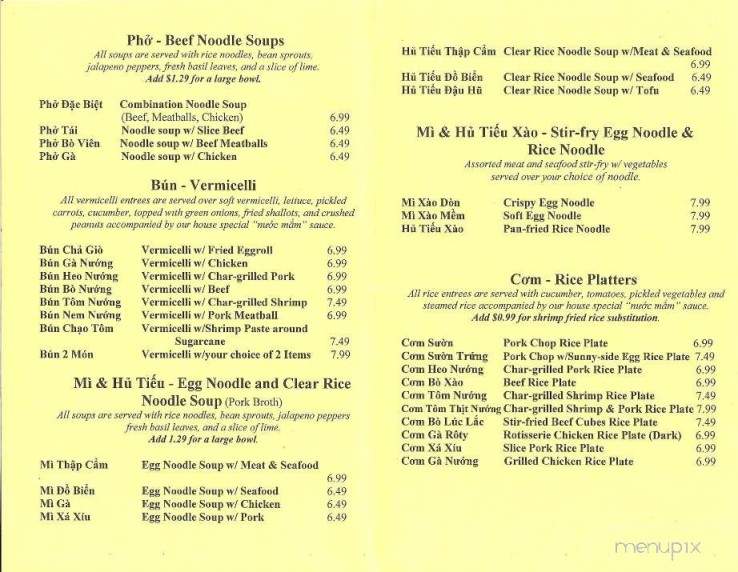 Kim Anh's Noodle House - New Orleans, LA menu_pic