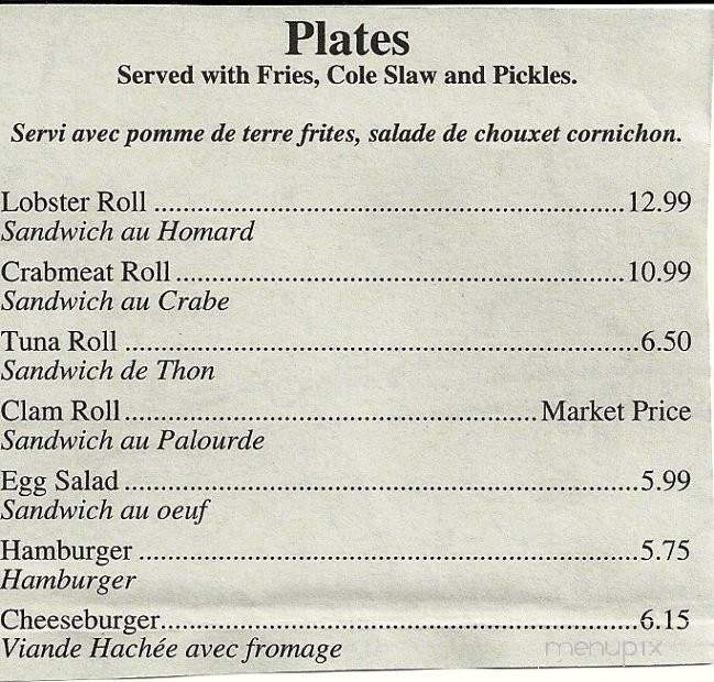 Ken's Place - Scarborough, ME menu_pic