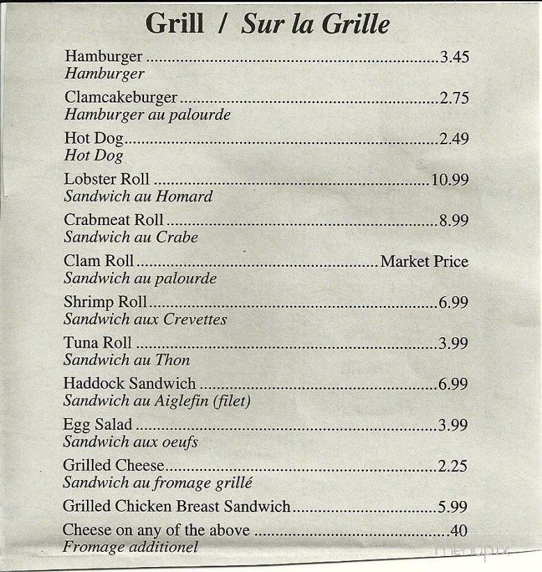 Ken's Place - Scarborough, ME menu_pic