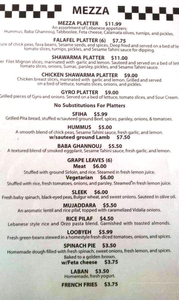 Kabob-G Grill - Castle Shannon, PA menu_pic