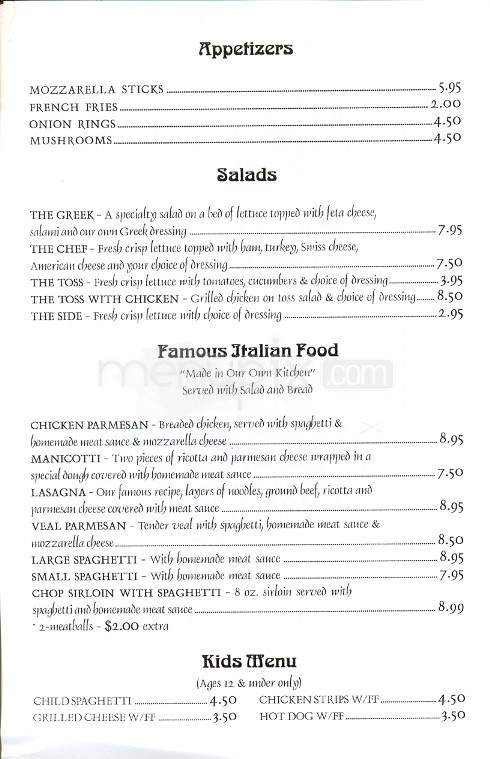 Sam & Andy's West - Knoxville, TN menu_pic