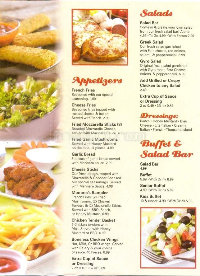 Momma's Boy Pizza - Knoxville, TN menu_pic