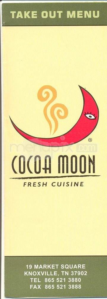 Cocoa Moon Fusion Grill - Knoxville, TN menu_pic