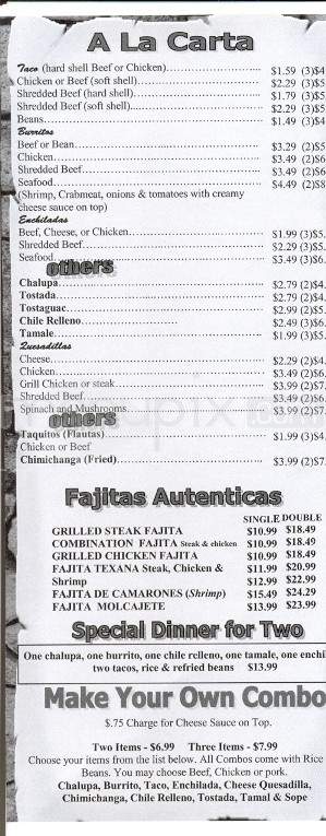 El Cantarito - Lenoir City, TN menu_pic