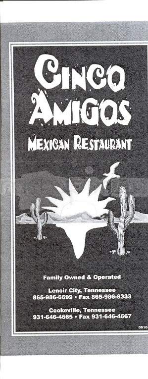 Cinco Amigos - Lenoir City, TN menu_pic