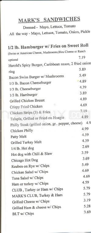 Mark's Downtown Diner - Loudon, TN menu_pic