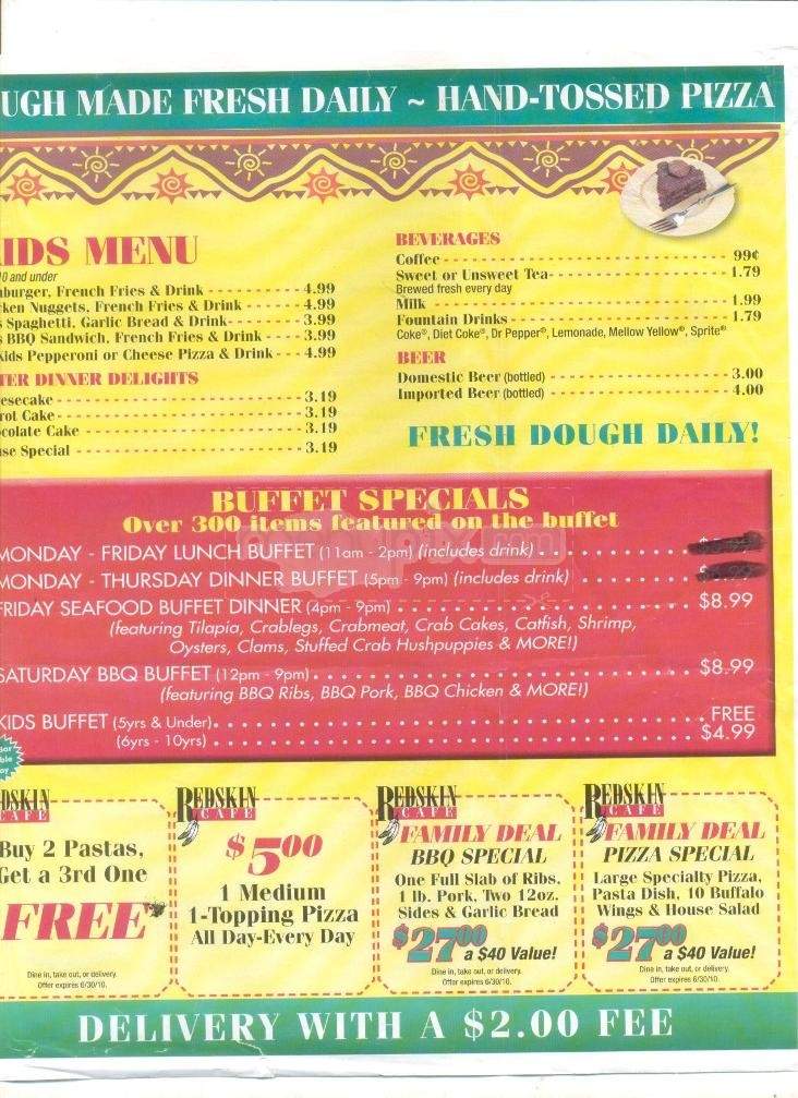 Redskin Cafe - Loudon, TN menu_pic