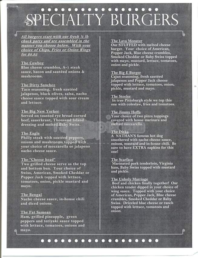 Oskie's Sports Bar and Grill - Knoxville, TN menu_pic