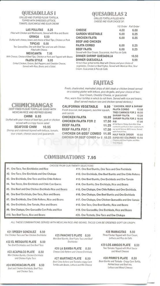 El Mesquite Mexican Grill - Sevierville, TN menu_pic