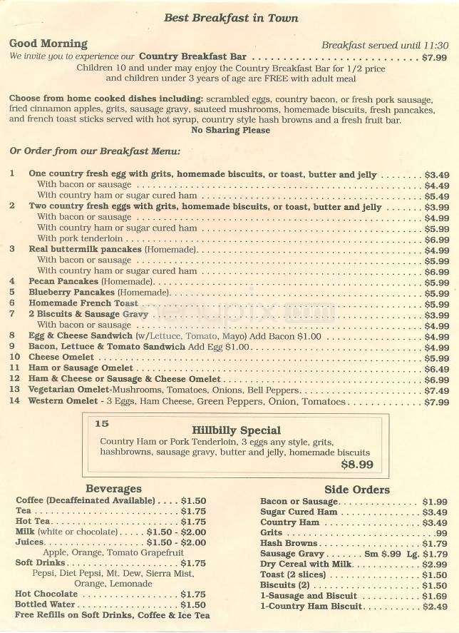 AJ's Hearth & Kettle - Townsend, TN menu_pic