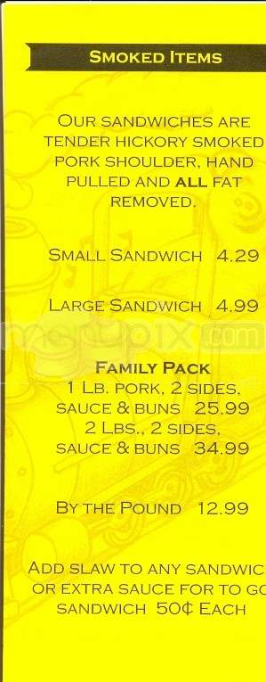 Melrose Station BBQ - Walland, TN menu_pic