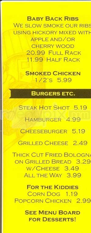 Melrose Station BBQ - Walland, TN menu_pic