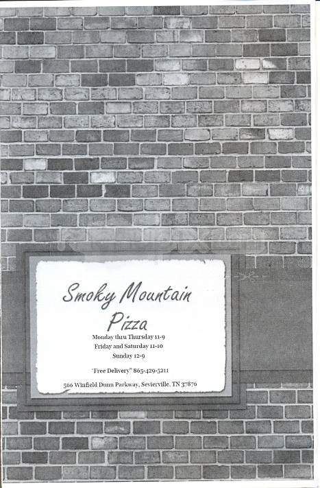 Smoky Mountain Pizza - Sevierville, TN menu_pic