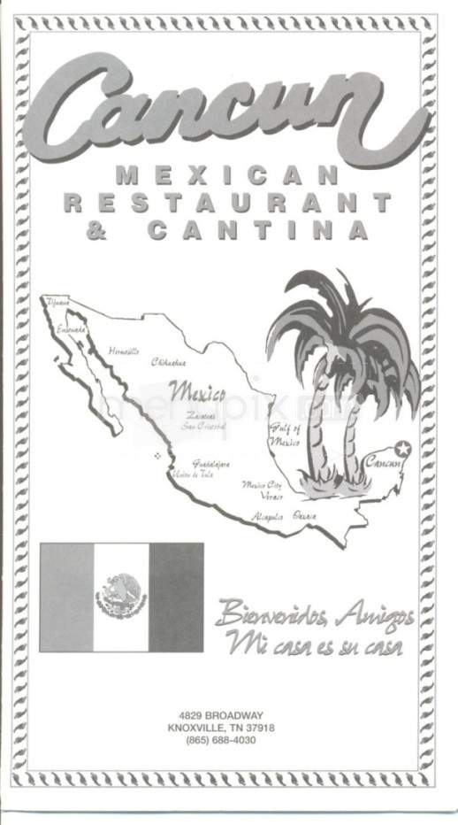 Cancun Mexican Restaurant & Cantina - Knoxville, TN menu_pic