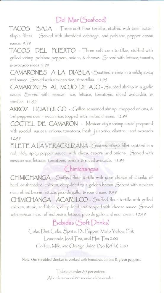 Casa Don Gallo Mexican Cuisine - Knoxville, TN menu_pic