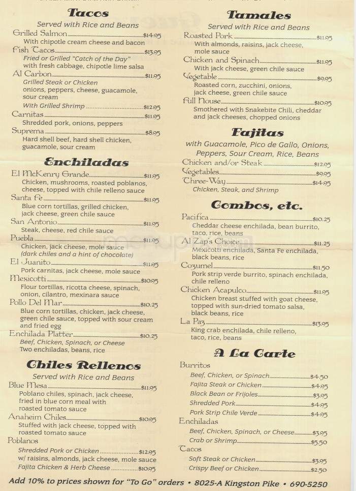 Chez Guevara Restaurant - Knoxville, TN menu_pic