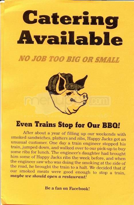 Happy Jacks Barbecue - Sevierville, TN menu_pic