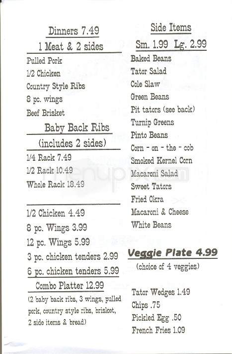 Double B's BBQ - Lenoir City, TN menu_pic