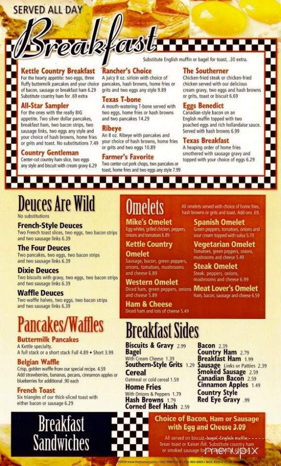 Online Menu of Kettle Diner, Jacksonville, NC