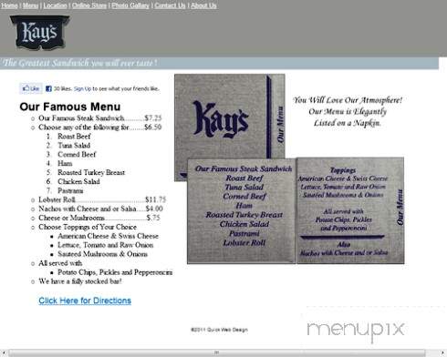 Kay's Restaurant - Woonsocket, RI menu_pic