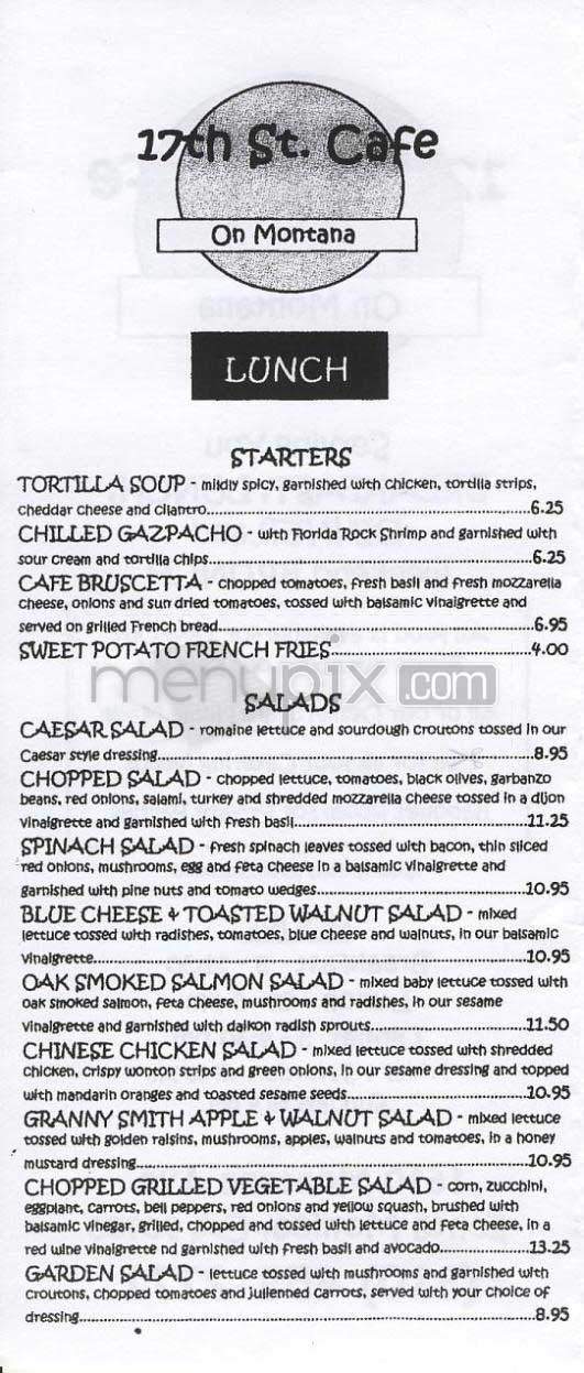 17th St Cafe & Bakery - Santa Monica, CA menu_pic