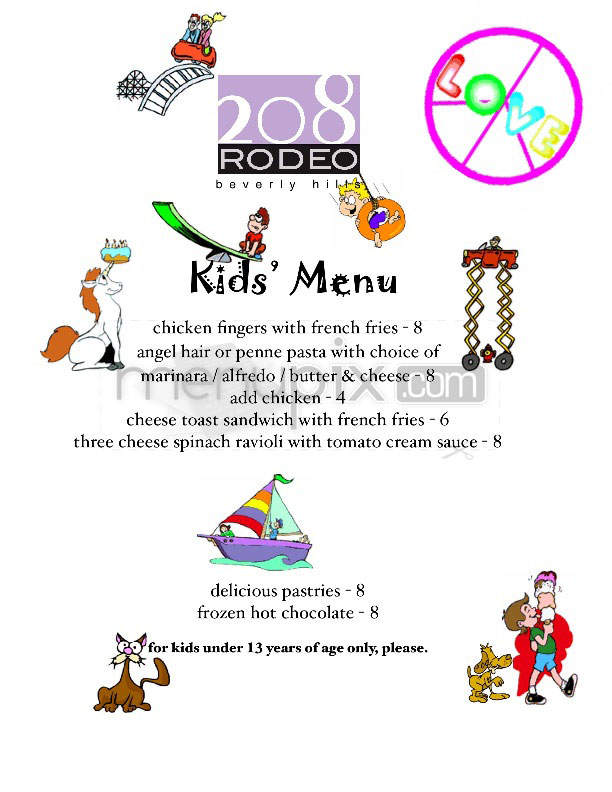 208 Rodeo - Beverly Hills, CA menu_pic